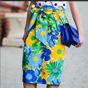 J Crew skirt floral front tie
